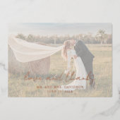 Rustieke Script Foto Moderne bruiloft Dank u kaart (Voorkant)