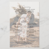 Rustieke Script Foto Moderne Budget Huwelijksprogr Flyer (Achterkant)