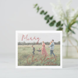 Rustieke Script Foto Moderne Kerst Kaart