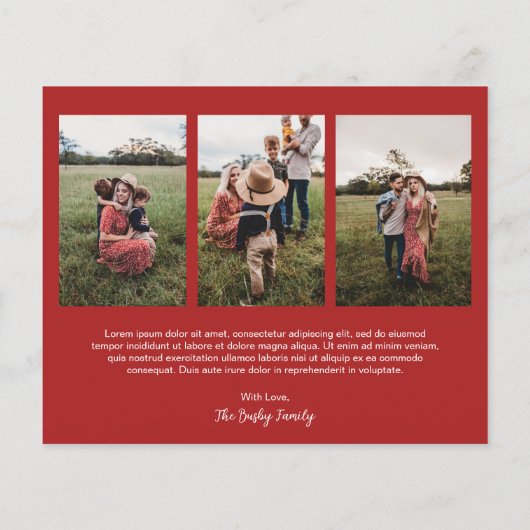 Rustieke Script Foto Moderne Kerst Kaart (Achterkant)