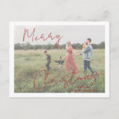 Rustieke Script Foto Moderne Kerstmis Feestdagenkaart (Voorkant)