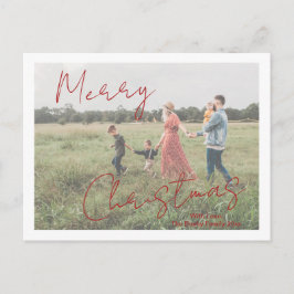 Rustieke Script Foto Moderne Kerstmis Feestdagenkaart
