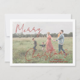 Rustieke Script Foto Moderne Kerstmis Feestdagenkaart