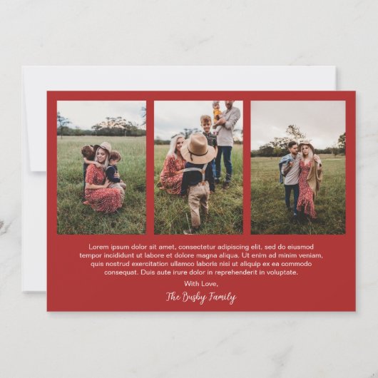 Rustieke Script Foto Moderne Kerstmis Feestdagenkaart (Achterkant)