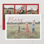 Rustieke Script Foto Moderne Kerstmis Feestdagenkaart (Voorkant / Achterkant)