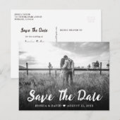 Rustieke Script Foto Trouwkaart Save The Date Aankondigingskaart (Voorkant / Achterkant)