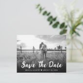 Rustieke Script Foto Trouwkaart Save The Date Aankondigingskaart (Staand voorkant)