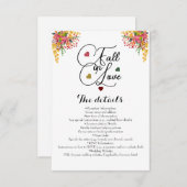 Rustieke Script Herfst Bloemen Herfst in Liefde Tr Informatiekaartje (Voorkant / Achterkant)