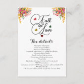 Rustieke Script Herfst Bloemen Herfst in Liefde Tr Informatiekaartje (Voorkant)
