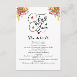 Rustieke Script Herfst Bloemen Herfst in Liefde Tr Informatiekaartje