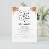 Rustieke Script Herfst Bloemen Herfst in Liefde Tr Informatiekaartje (Staand voorkant)