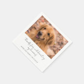 Rustieke script hond foto moderne trouwdag servet (Hoek)