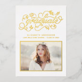 Rustieke Script-klasse van 2024 Afstuderen Gold Folie Uitnodiging (Voorkant)