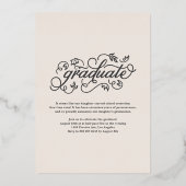 Rustieke Script-klasse van 2024 Afstuderen Gold Folie Uitnodiging (Achterkant)