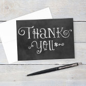 Rustieke Script Krijtbord Trouw Zwart Bedankkaart