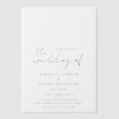 Rustieke Script Moderne Trouwdag Vellum Uitnodigingen (Voorkant)