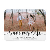 Rustieke Script Photo Magnet Save the Date Magneet (Horizontaal)