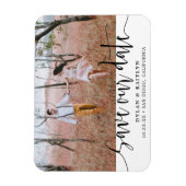 Rustieke Script Photo Magnet Save the Date Magneet (Verticaal)
