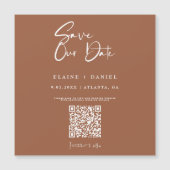 Rustieke Script QR Code Save The Date Magneet (Voorkant)