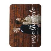 Rustieke Script Simpele Bewaar de Datum Foto Magne Magneet (Verticaal)