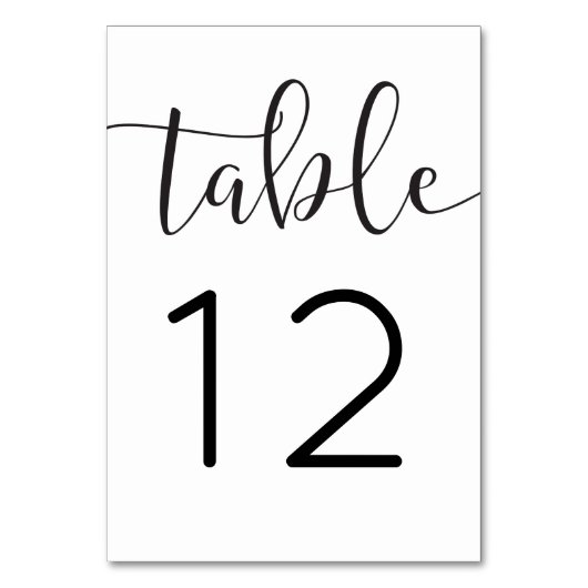 Rustieke Script Table Kaarten Trouwtafel nummers (Achterkant)