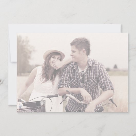 Rustieke Script | Vervagende Horizontale Foto Brui Kaart (Achterkant)