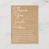Rustieke Script Wedding Dank u Receptie Kaart Plaatskaartje (Voorkant)