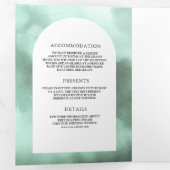 Rustieke Seafoam Arch Woestijn Bloemen Cactus Brui Drieluik Uitnodiging (Binnenzijde eerst)