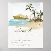 Rustieke Seascape Beach Cruise Palm Bruiloft Welko Poster (Voorkant)