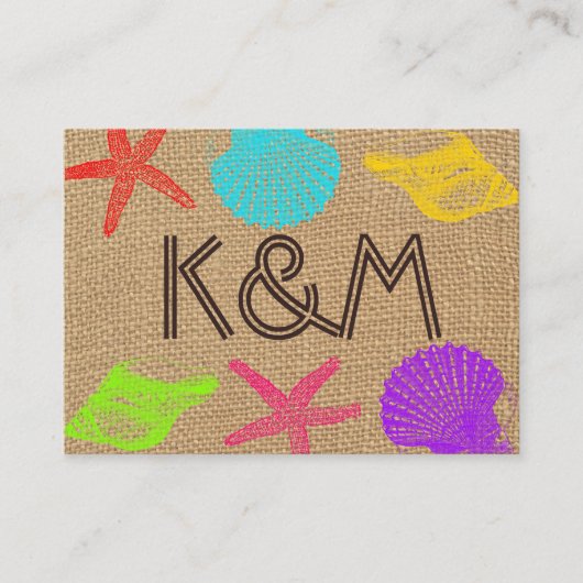 Rustieke Seashore Wedding Place kaarten Plaatskaartje (Voorkant)