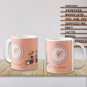 Rustieke Seizoen Bloemen Custom Monogram Koffiemok