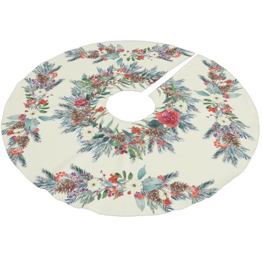 Rustieke seizoensgebonden waterverf floral kerst i kerstboom rok (Gekanteld)