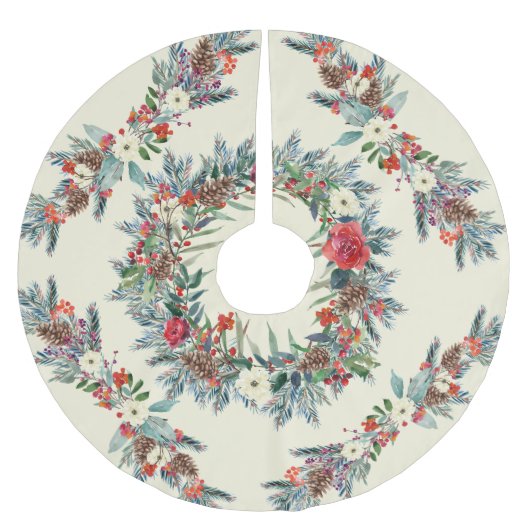 Rustieke seizoensgebonden waterverf floral kerst i kerstboom rok (Voorkant)