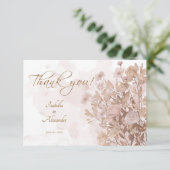 Rustieke Sepia Bloemen -  Tuin Stijl Bedankkaart (Staand voorkant)