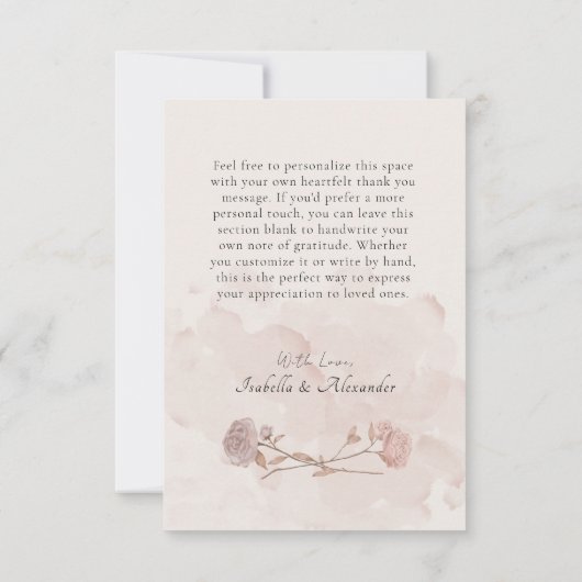 Rustieke Sepia Bloemen -  Tuin Stijl Bedankkaart (Achterkant)