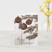 Rustieke Sepia minimalistische vrolijke kerstvakan Kaart (Gele Bloem)