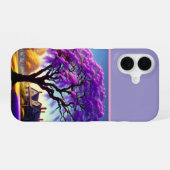 **"Rustieke Sereniteit: De Paarse Jacaranda's Omar iPhone 16 Hoesje (Achterkant horizontaal)