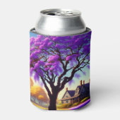 **"Rustieke sereniteit: de Paarse Jacaranda's omhe Blikjeskoeler (Blikje Voorkant)