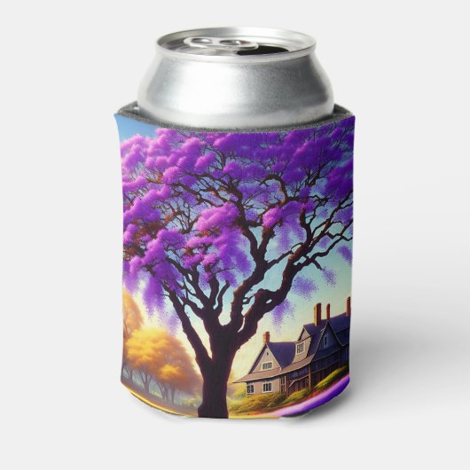 **"Rustieke sereniteit: de Paarse Jacaranda's omhe Blikjeskoeler (Blikje Achterkant)