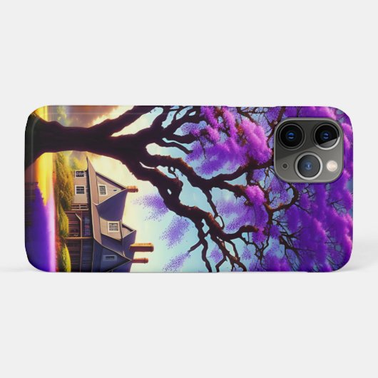 **"Rustieke sereniteit: de Paarse Jacaranda's omhe Case-Mate iPhone Case (Achterkant (horizontaal))