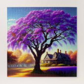 **"Rustieke sereniteit: de Paarse Jacaranda's omhe Legpuzzel (Verticaal)