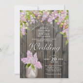 Rustieke seringen met lichten op schuurhouten brui kaart (Voorkant)