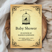  Rustieke Shabby Chic Birdcage Baby shower Kaart