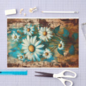 Rustieke Shabby Chic Witte Madeliefjes DB4L Decoup Tissuepapier (Craft)