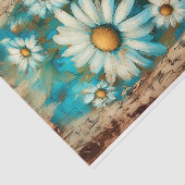 Rustieke Shabby Chic Witte Madeliefjes DB4L Decoup Tissuepapier (Detail)