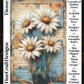Rustieke Shabby Chic Witte Madeliefjes DB5R Decoup Tissuepapier