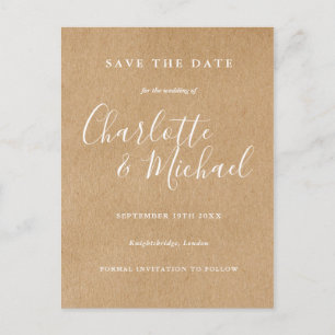 Rustieke Signature Trouwkaart 'Save the Date' Briefkaart