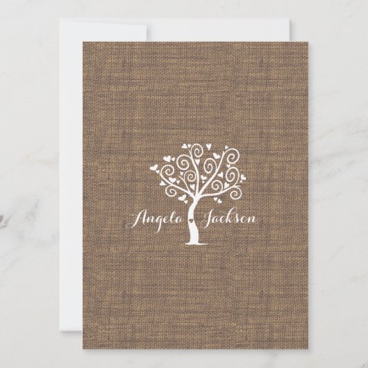 Rustieke Silhouette Paar Engagement Party Kaart (Achterkant)