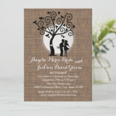 Rustieke Silhouette Paar Engagement Party Kaart (Staand voorkant)