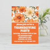  rustieke Sinaasappel Autumn Flowers Thanksgiving Kaart (Staand voorkant)